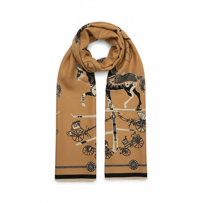 Hermès Equestrian Heritage Scarf – Camel Classic Luxury 🤎✨