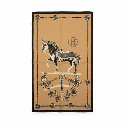 Hermès Equestrian Heritage Scarf – Camel Classic Luxury 🤎✨