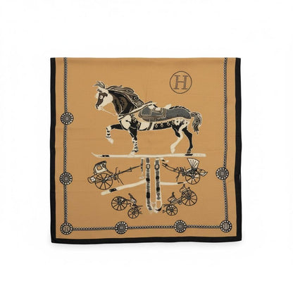 Hermès Equestrian Heritage Scarf – Camel Classic Luxury 🤎✨