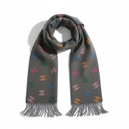 🩶 Chanel CC Logo Scarf – Luxury Statement Accessory