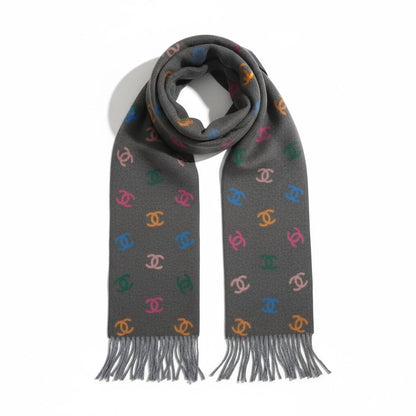 🩶 Chanel CC Logo Scarf – Luxury Statement Accessory
