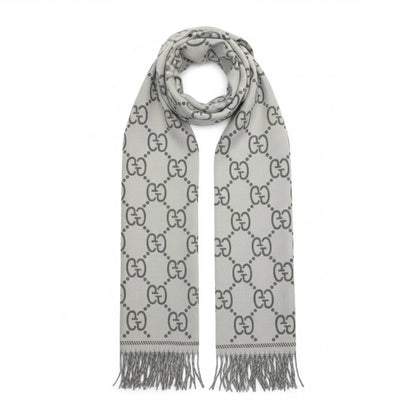 🧣 Gucci GG Monogram Scarf ✨ | Classic Grey Luxury