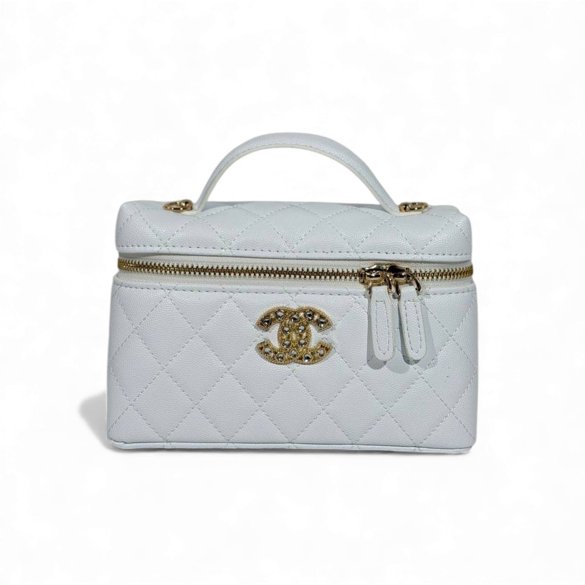🤍 Chanel White Vanity Case Bag 👜✨ | Pure Luxury Elegance