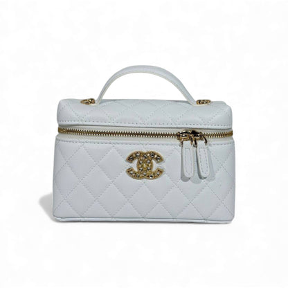 🤍 Chanel White Vanity Case Bag 👜✨ | Pure Luxury Elegance