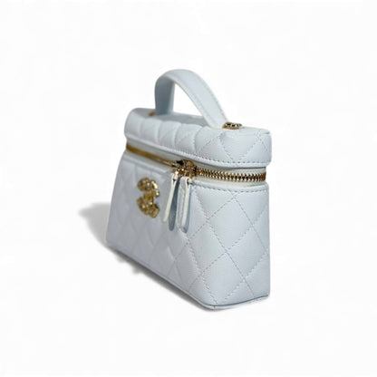 🤍 Chanel White Vanity Case Bag 👜✨ | Pure Luxury Elegance