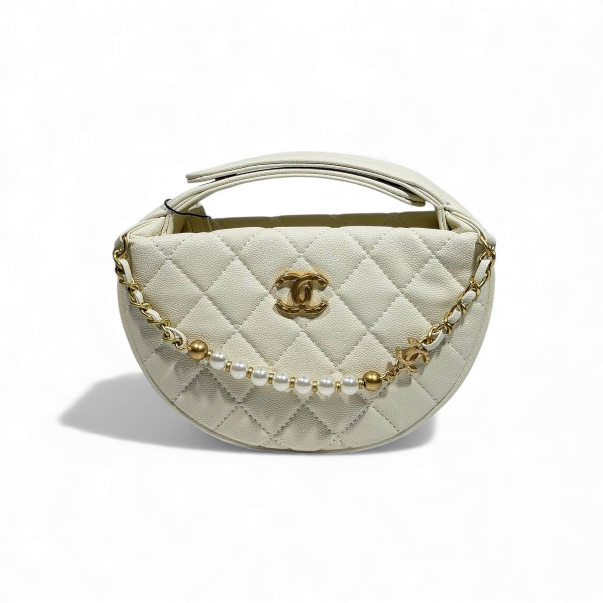 🤍 Chanel White Pearl Chain Bag 👜✨ | Timeless Luxury