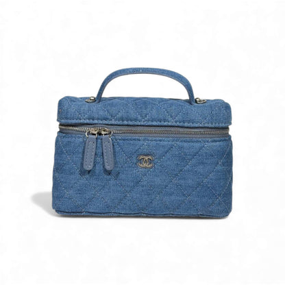 💙 Chanel Denim Quilted Vanity Case 🧵✨ | Modern Iconic Style