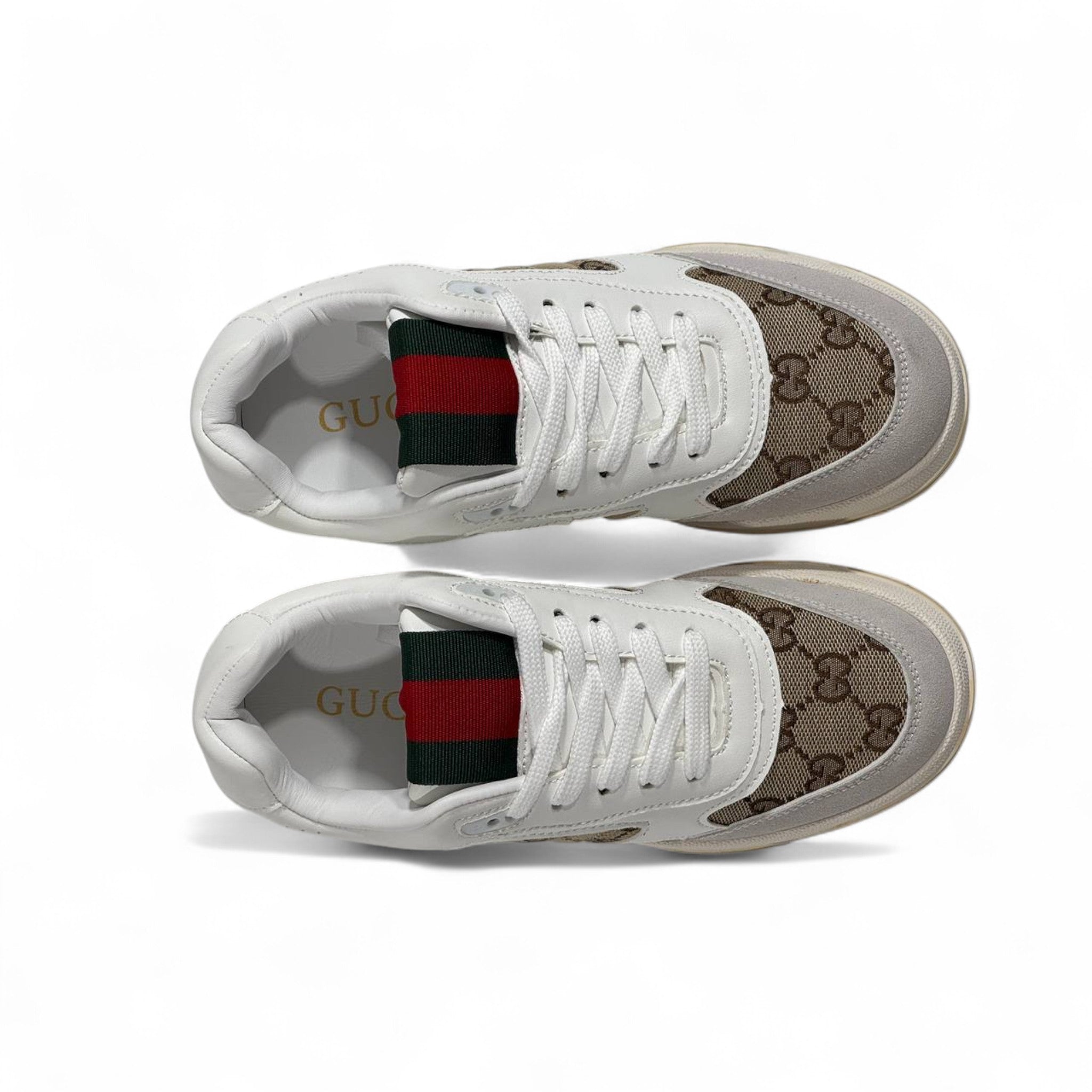 🔥 Gucci GG Supreme Sneakers – Beige/White Monogram Trainers 👟✨