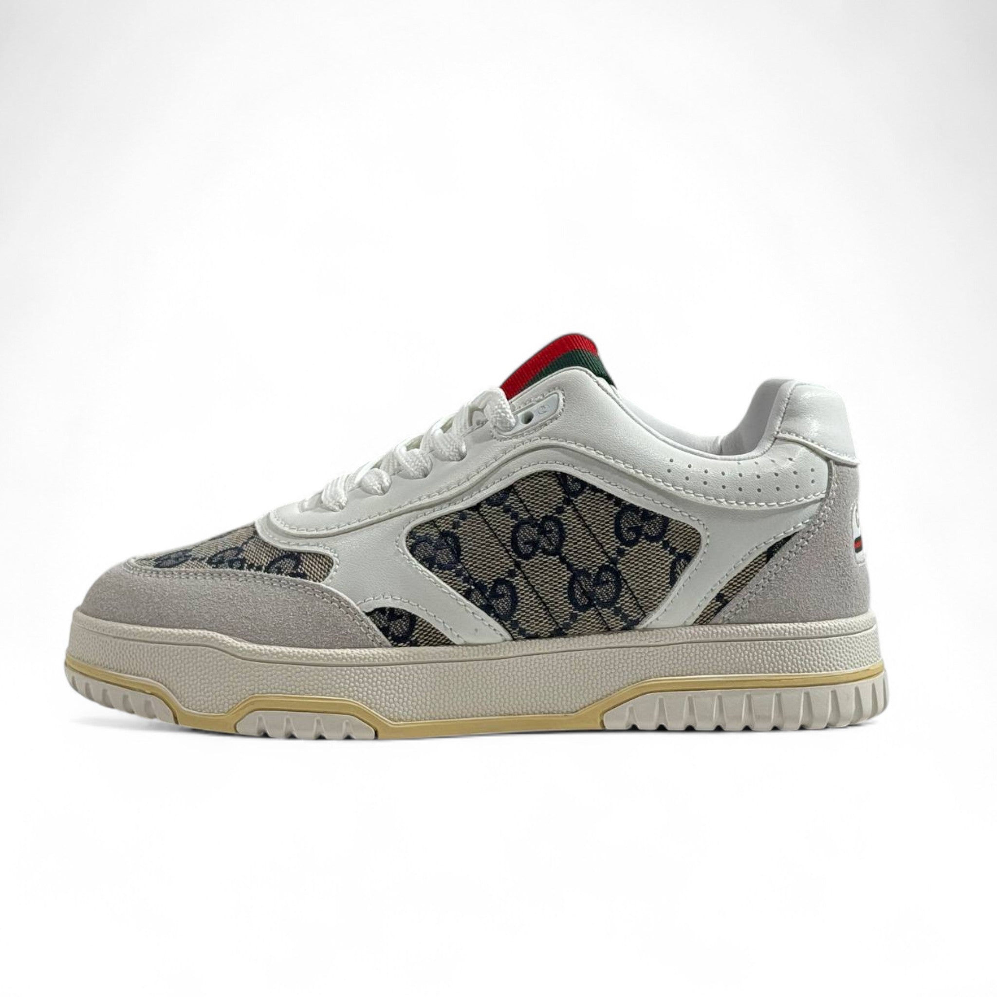 🔥 Gucci GG Supreme Sneakers – White/Grey Monogram Trainers 👟✨