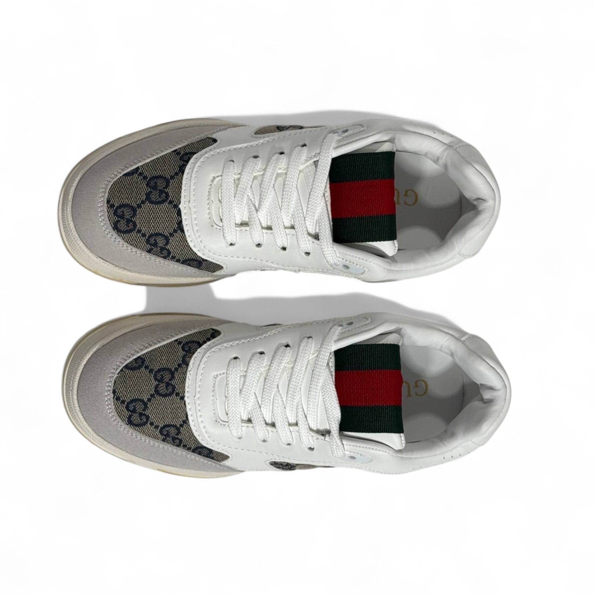 🔥 Gucci GG Supreme Sneakers – White/Grey Monogram Trainers 👟✨