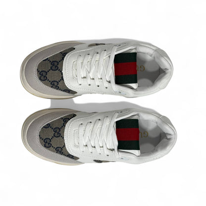🔥 Gucci GG Supreme Sneakers – White/Grey Monogram Trainers 👟✨