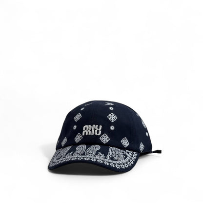 Miu Miu Navy Bandana Print Cap – Luxury Streetwear Icon 🔵🧢✨
