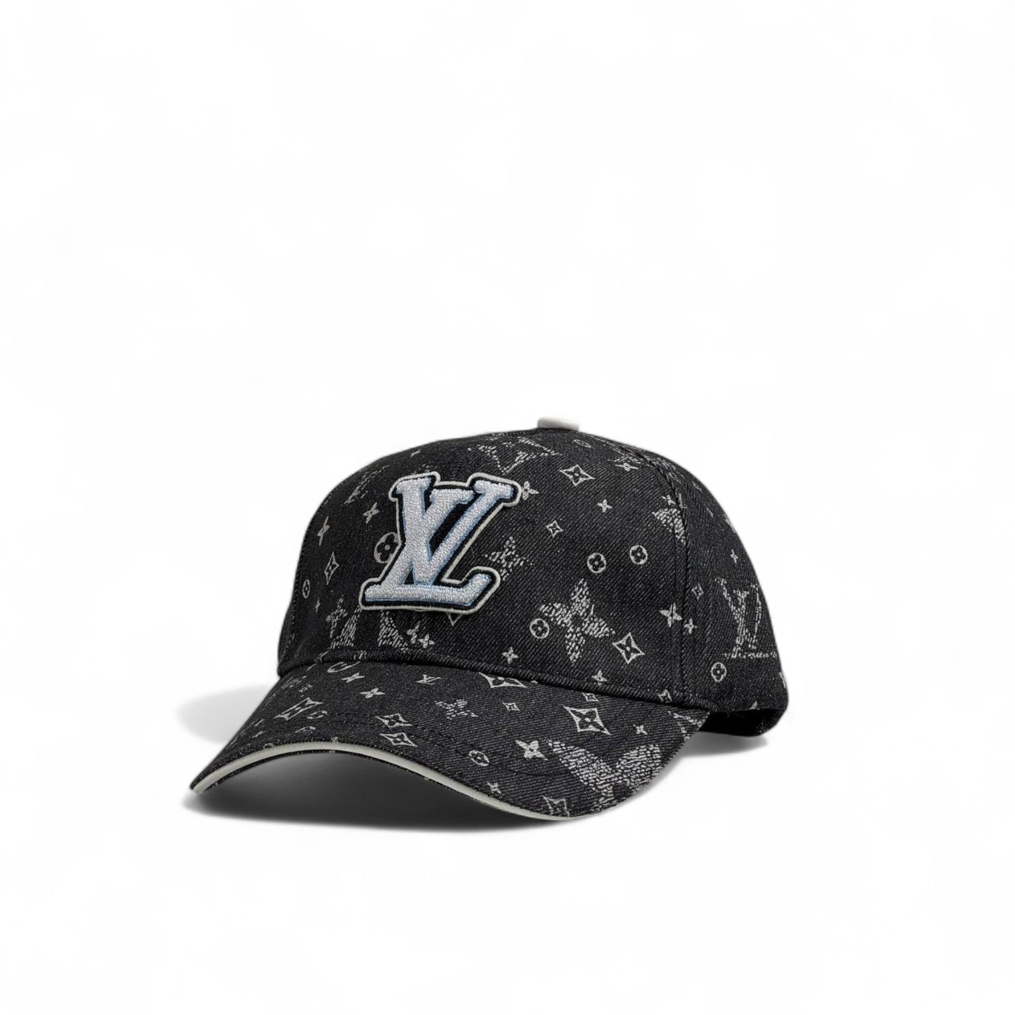Louis Vuitton Monogram Denim Cap – Bold LV Logo Streetwear 🖤🧢✨
