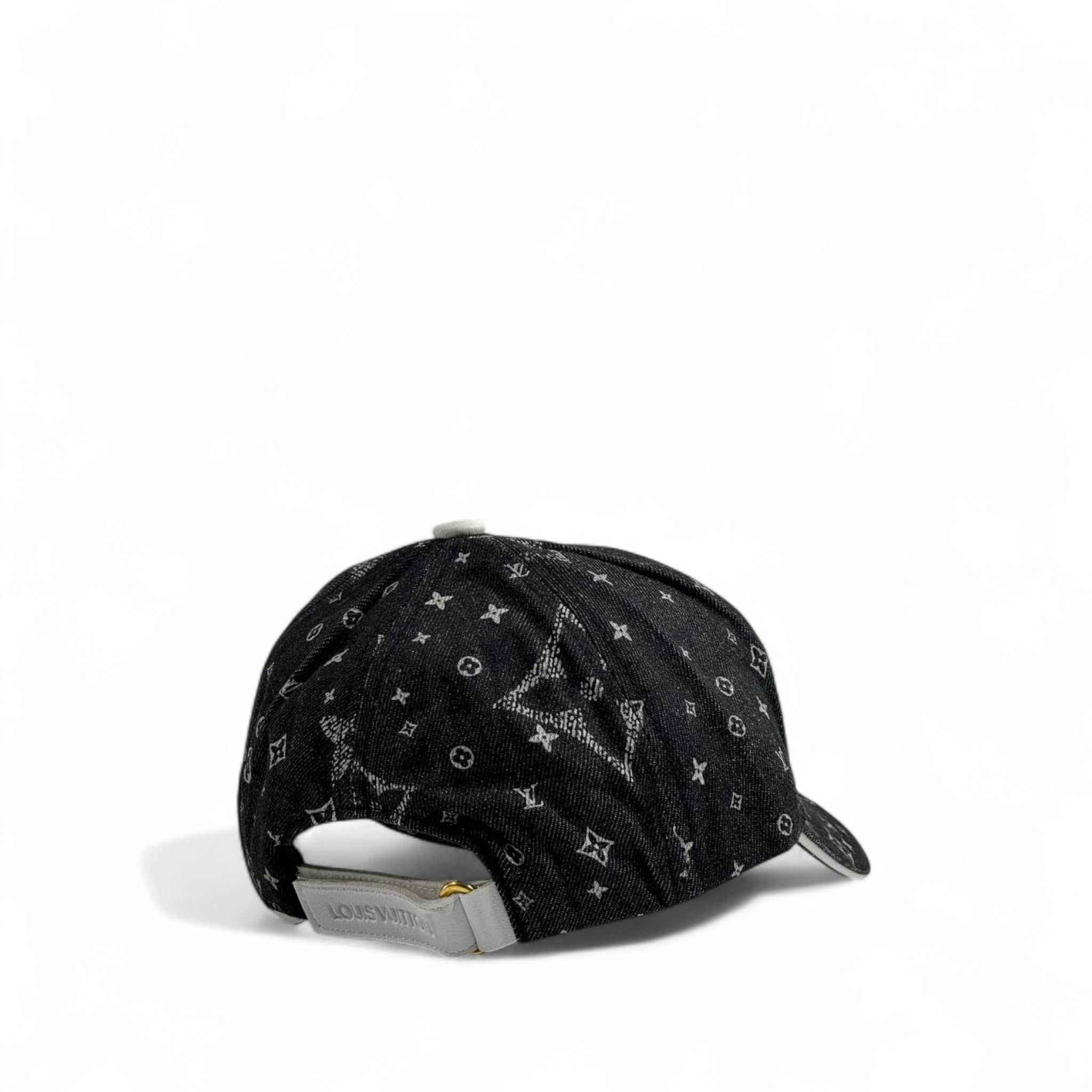 Louis Vuitton Monogram Denim Cap – Bold LV Logo Streetwear 🖤🧢✨
