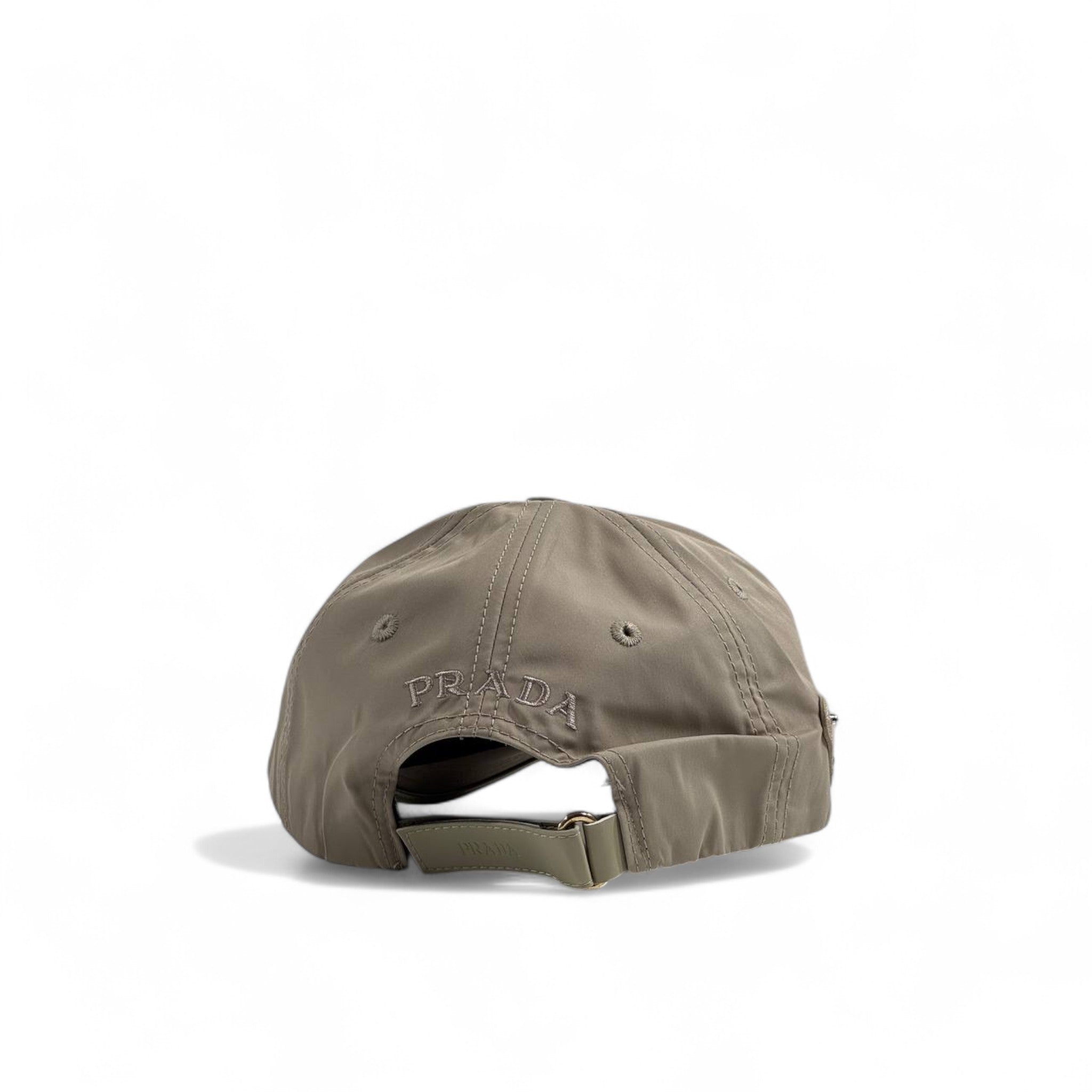 Prada Taupe Luxury Cap – Nylon with Signature Triangle Logo 🧢✨