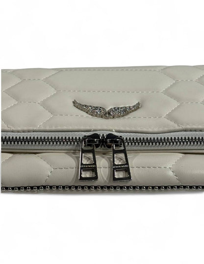 Zadig & Voltaire Quilted Wing Emblem Crossbody Bag – Light Beige 🤍✨