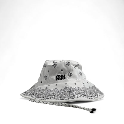 Miu Miu Paisley Bandana Bucket Hat – White & Black 🖤🤍