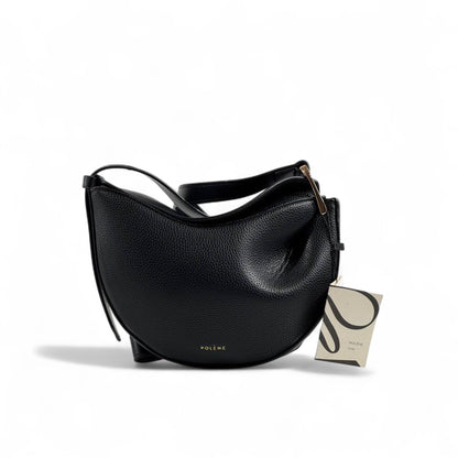 Polène Paris Crescent Crossbody Bag – Black Grained Leather 🖤✨