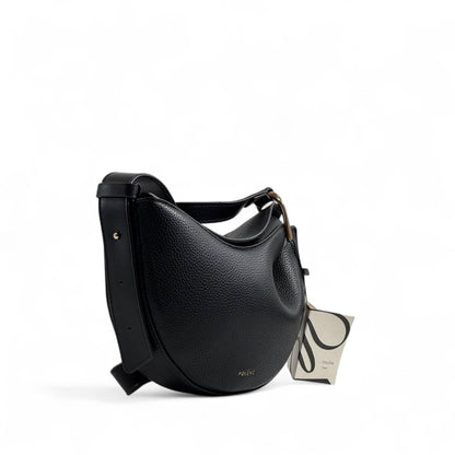 Polène Paris Crescent Crossbody Bag – Black Grained Leather 🖤✨
