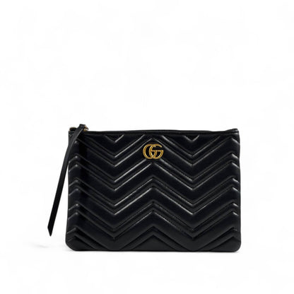 Gucci Marmont Black Quilted Leather Pouch – GG Logo 🖤✨