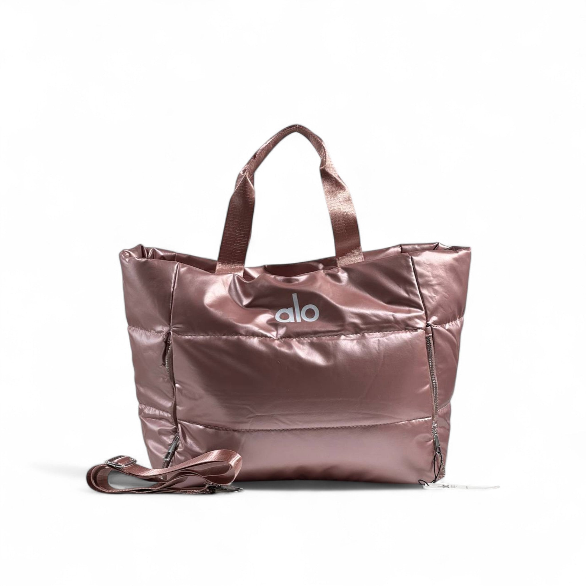 🌸 Alo Metallic Rose Tote Bag – Chic, Spacious & Everyday-Ready ✨
