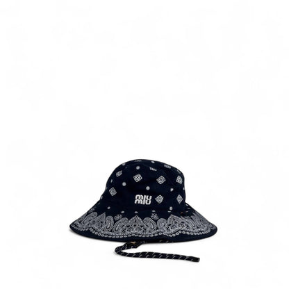 🖤 Miu Miu Bandana-Print Bucket Hat – Chic, Bold & Effortlessly Cool ✨