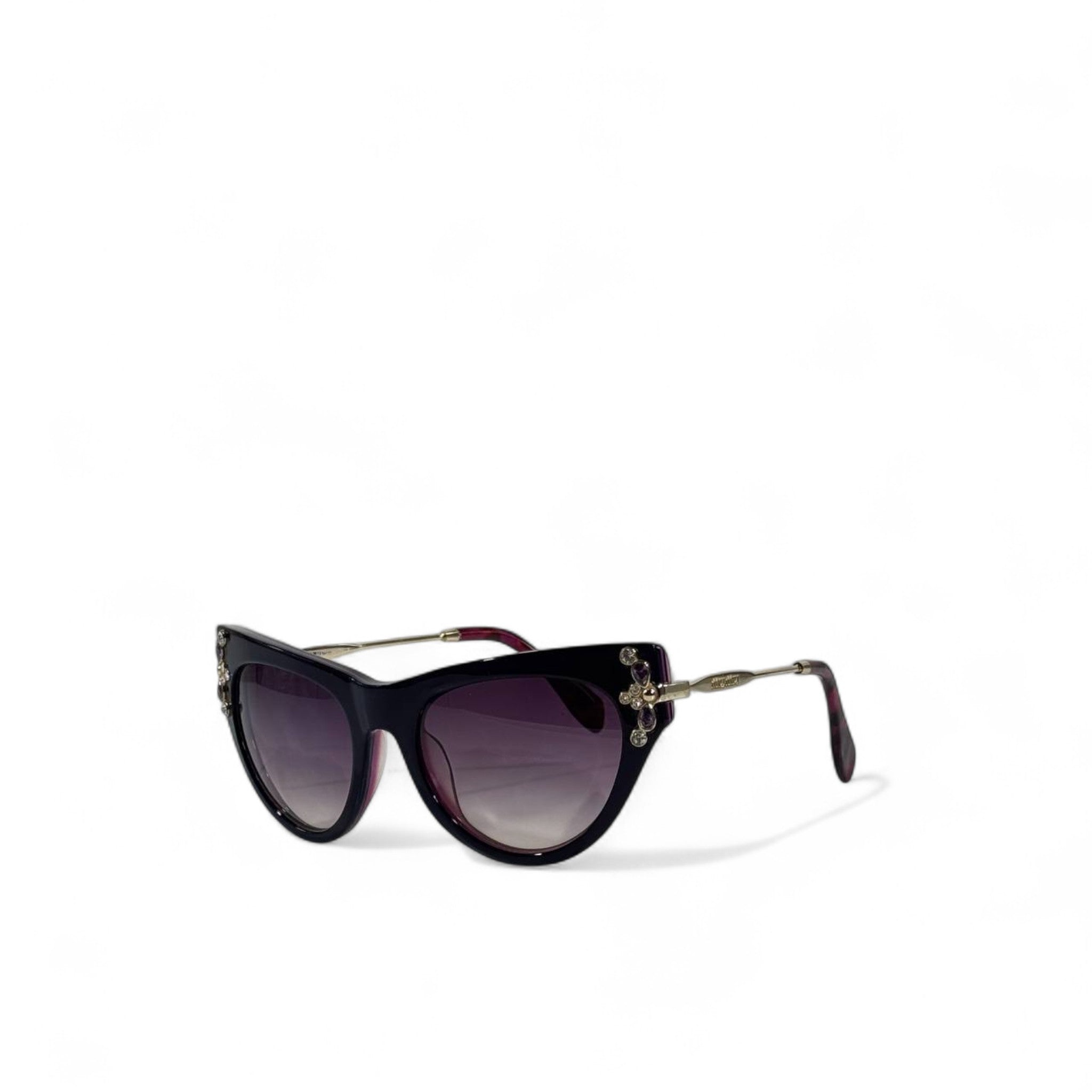 ✨ Miu Miu Cat-Eye Sunglasses – Black Frame with Gold Crystal Detailing 👑💎