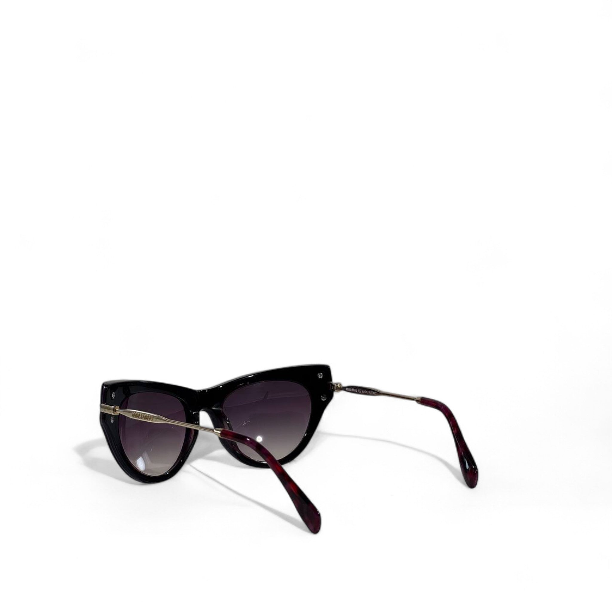 ✨ Miu Miu Cat-Eye Sunglasses – Black Frame with Gold Crystal Detailing 👑💎