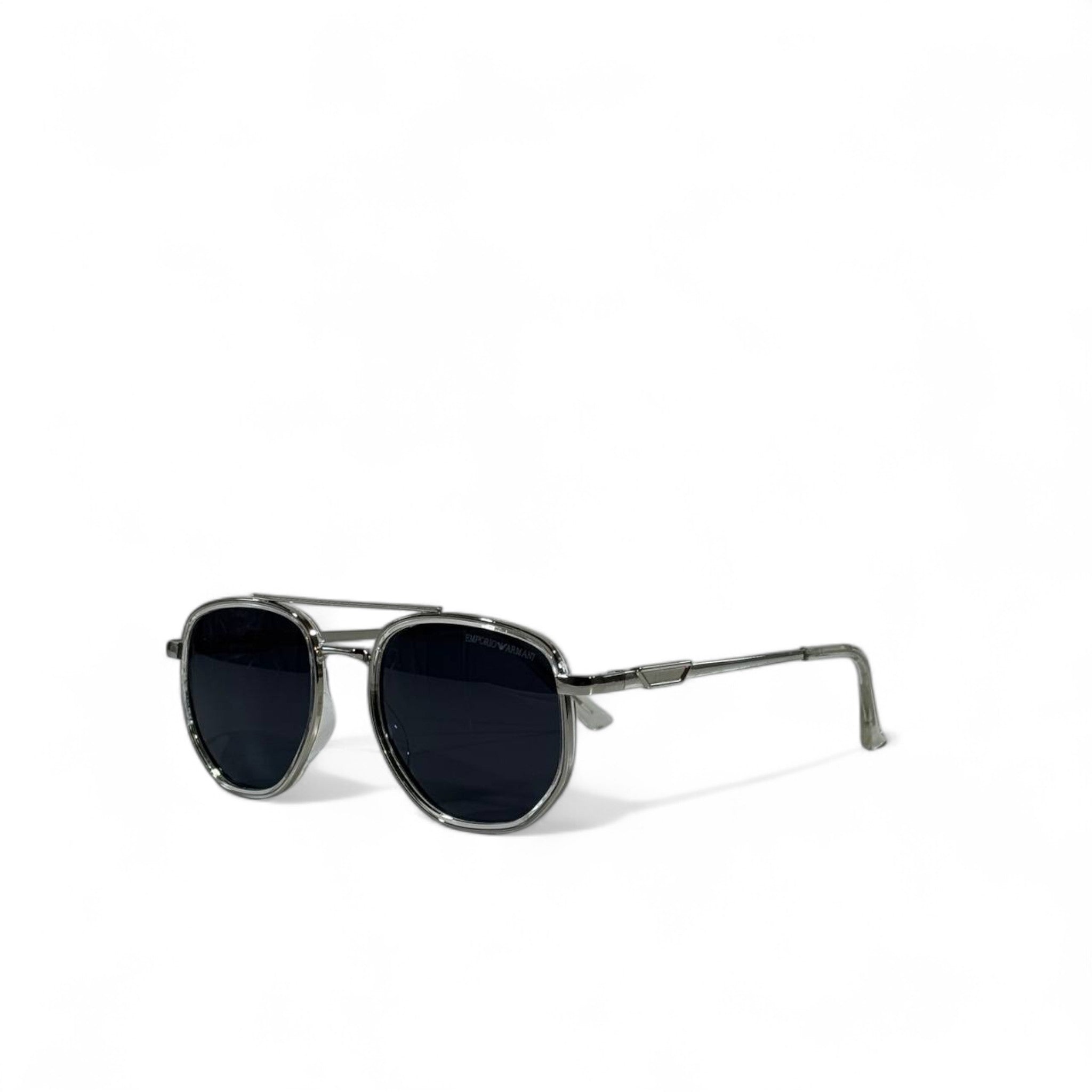 🕶️ Emporio Armani Sunglasses – Metal Double-Bridge with Dark Lenses ✨👑