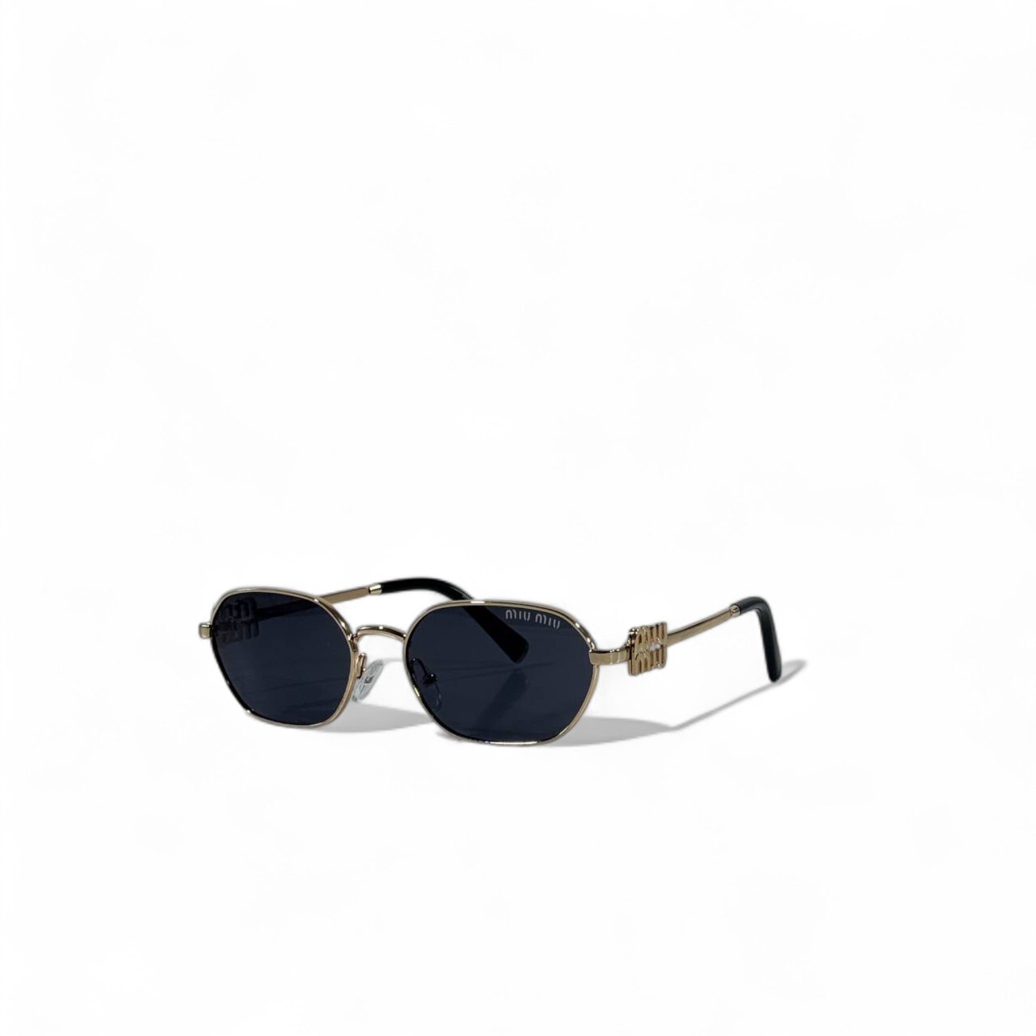 ✨ Miu Miu Sunglasses – Gold Metal Frame with Dark Lenses & Logo Detail 🕶️👑