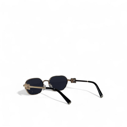 ✨ Miu Miu Sunglasses – Gold Metal Frame with Dark Lenses & Logo Detail 🕶️👑