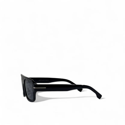 ✨ Hugo Boss Sunglasses – Black Oversized Square Frame with Patterned Lenses 🕶️👑