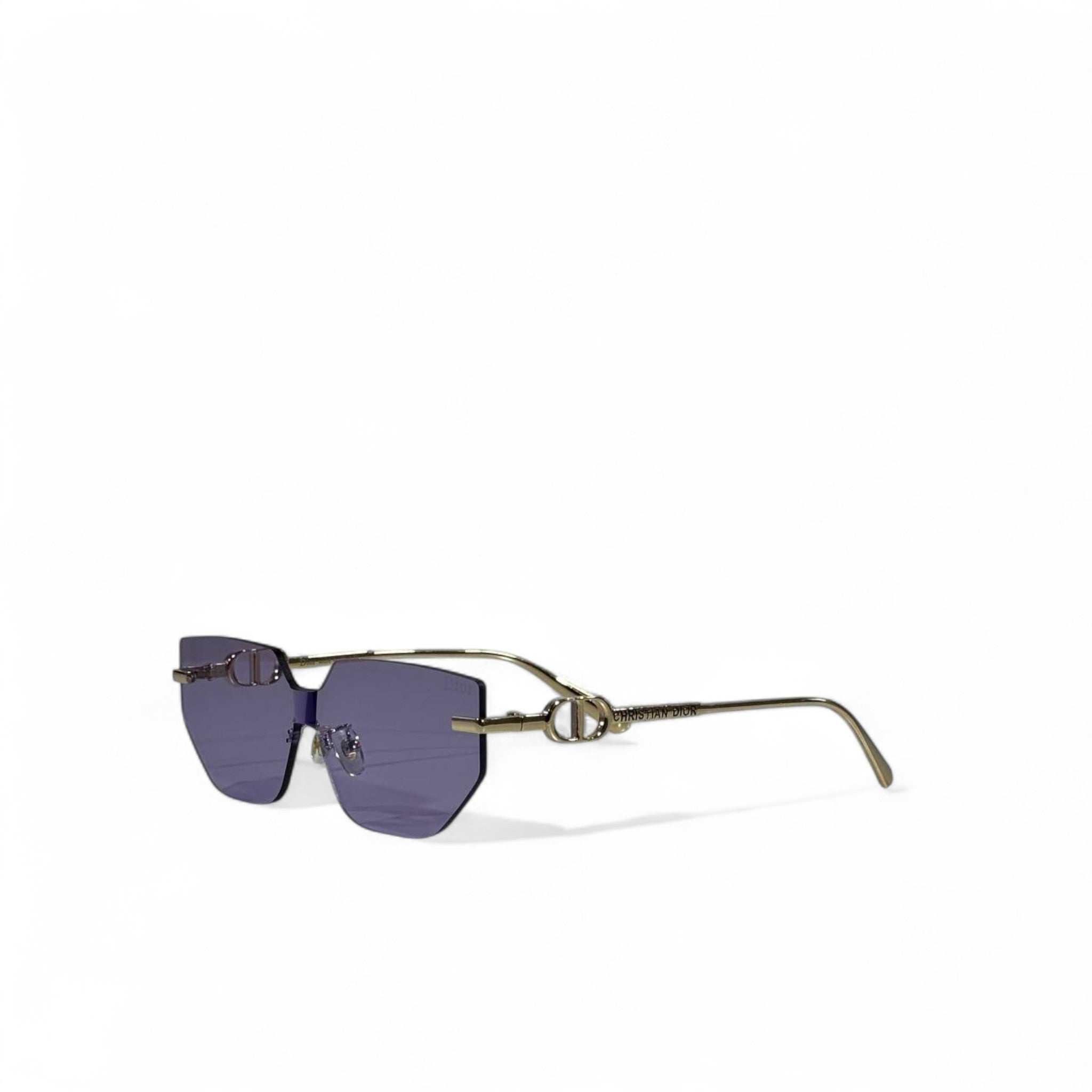 ✨ Christian Dior Sunglasses – Geometric Rimless with Purple Gradient Lenses 👑🕶️