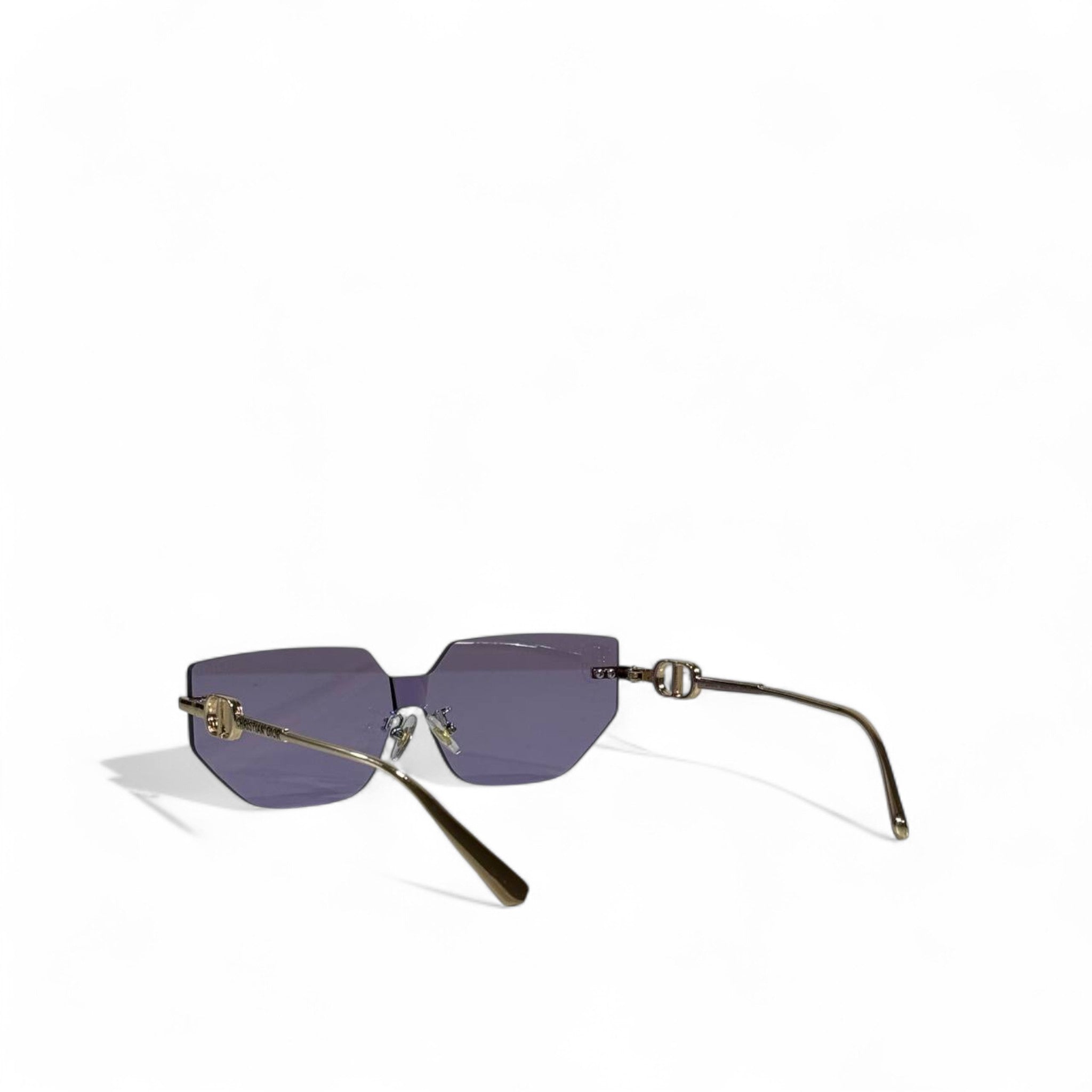✨ Christian Dior Sunglasses – Geometric Rimless with Purple Gradient Lenses 👑🕶️