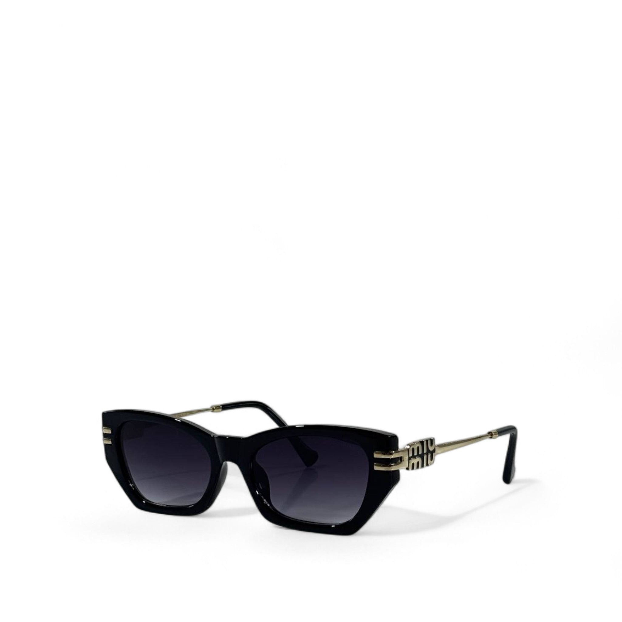 Miu Miu Cat-Eye Sunglasses – Black with Gold Logo ✨😎