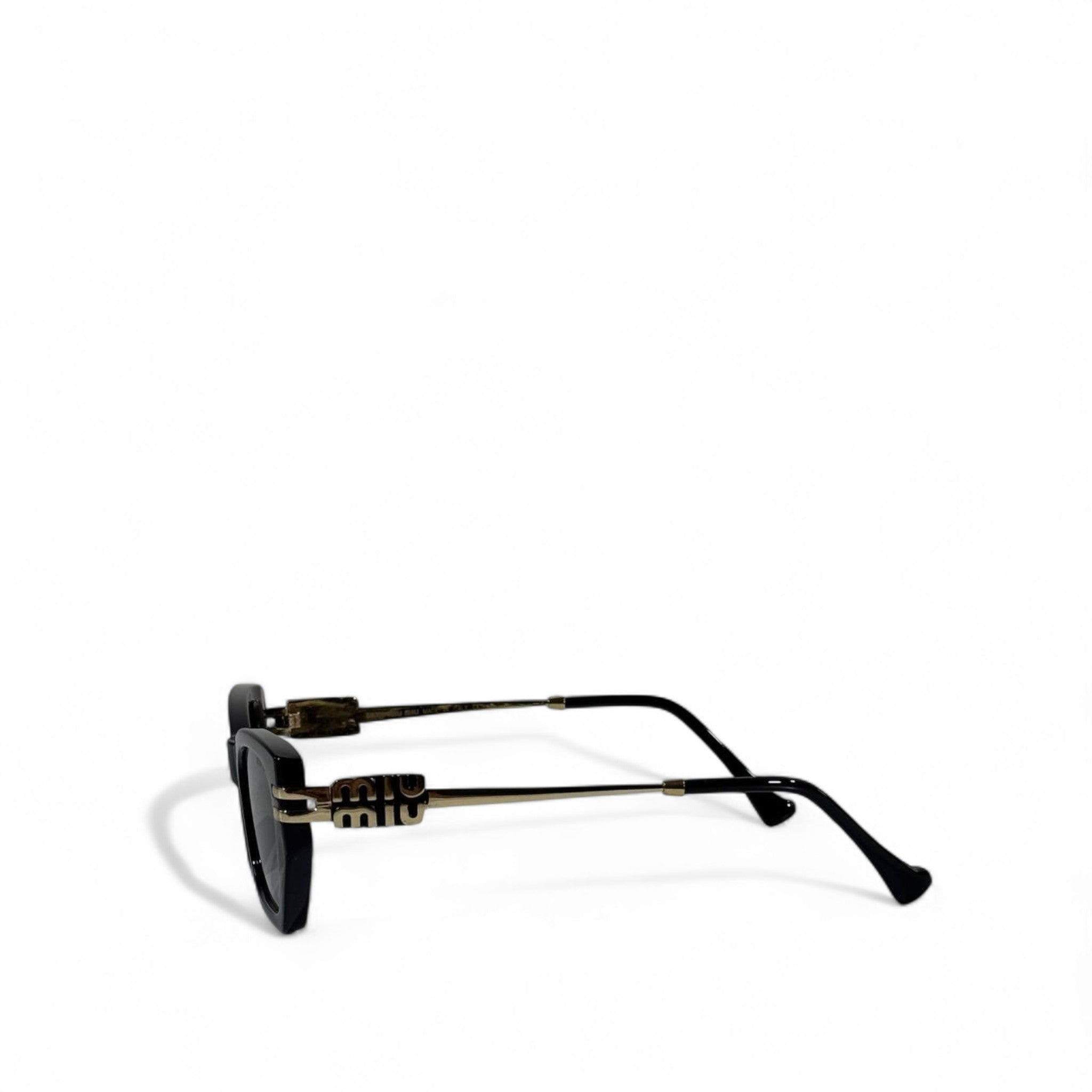 Miu Miu Cat-Eye Sunglasses – Black with Gold Logo ✨😎