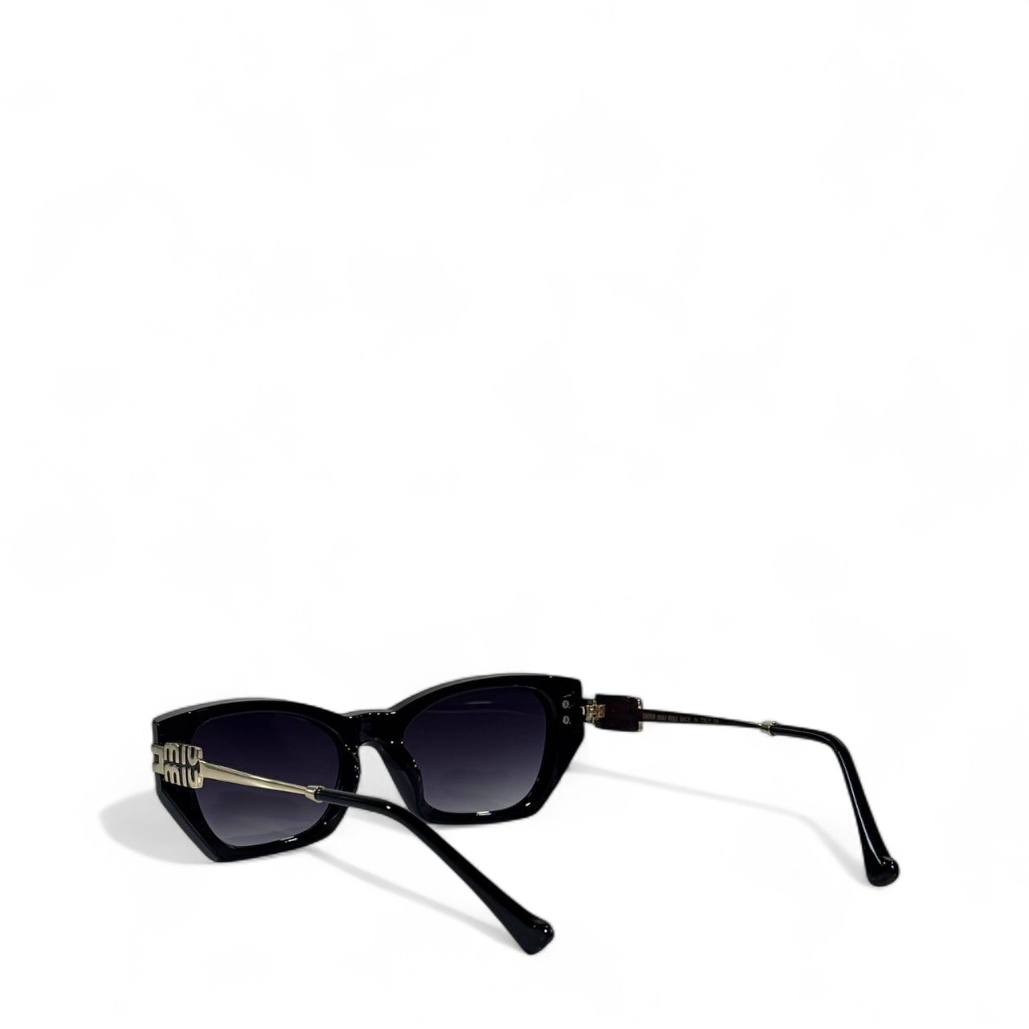 Miu Miu Cat-Eye Sunglasses – Black with Gold Logo ✨😎