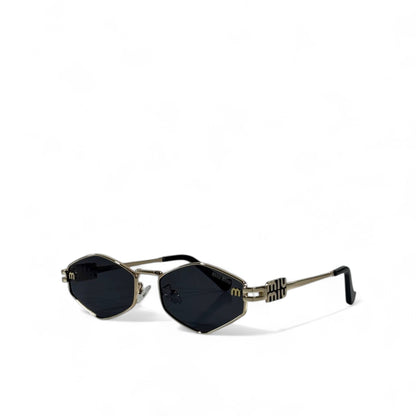 Miu Miu Geometric Sunglasses – Black Lenses with Gold Frame ✨🕶️