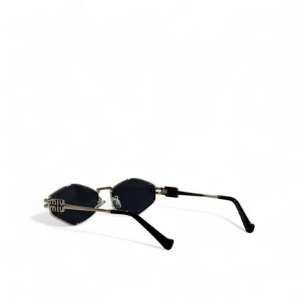 Miu Miu Geometric Sunglasses – Black Lenses with Gold Frame ✨🕶️