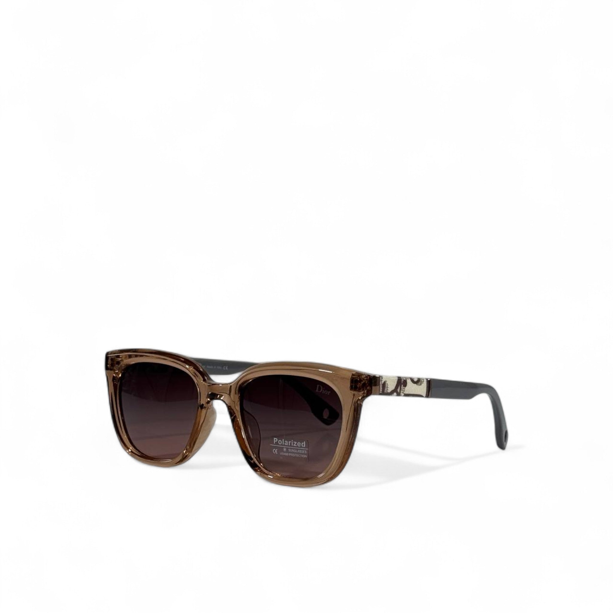 Dior Sunglasses – Brown Transparent Frame with Polarized Lenses ✨🕶️