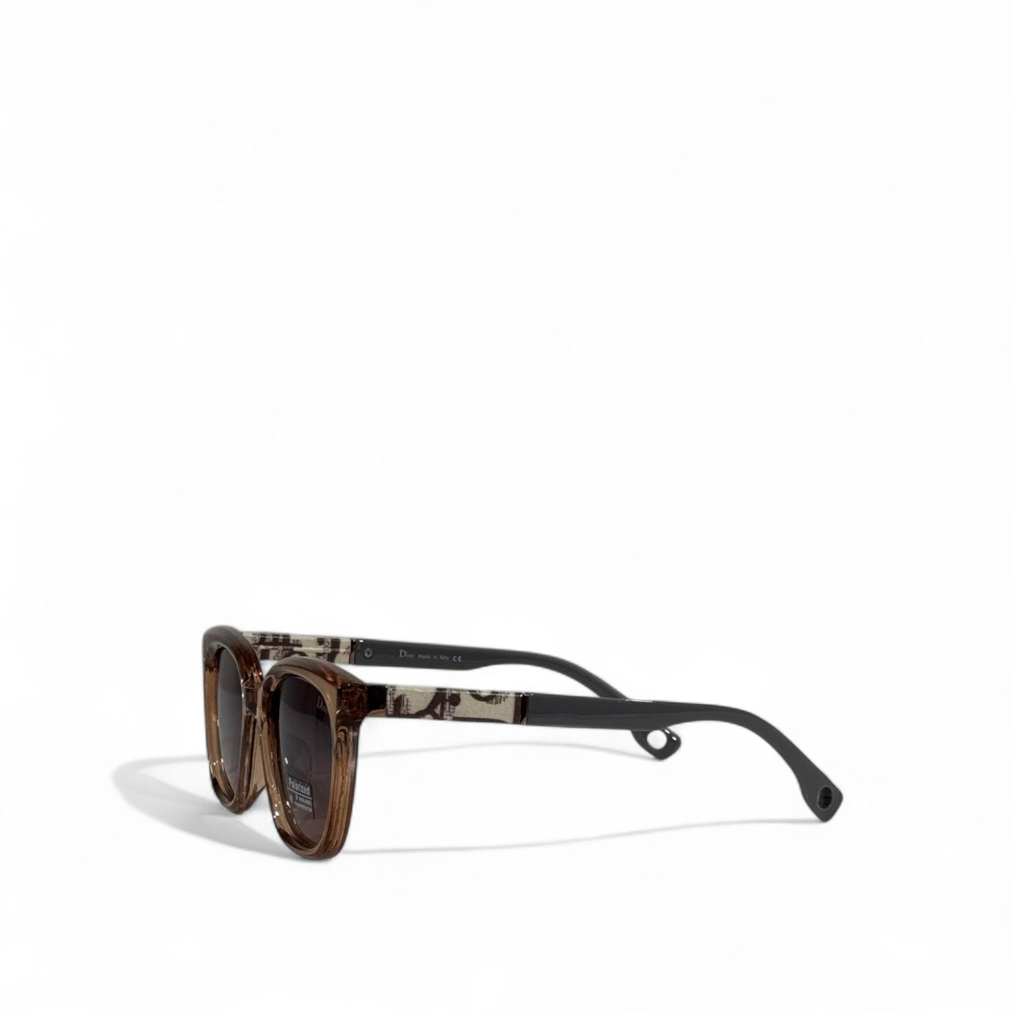 Dior Sunglasses – Brown Transparent Frame with Polarized Lenses ✨🕶️