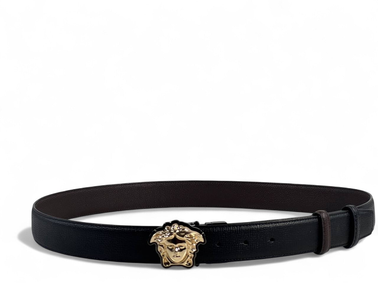 Versace Medusa Black Leather Belt – 125CM 🖤✨