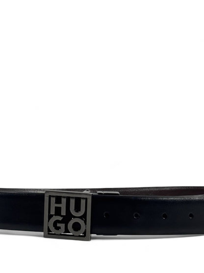Hugo Boss Black Leather Belt with Logo Buckle – 115CM 🖤✨