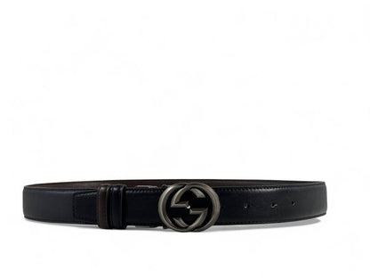 Gucci Black Leather Belt with Iconic GG Buckle – 110CM 🖤✨