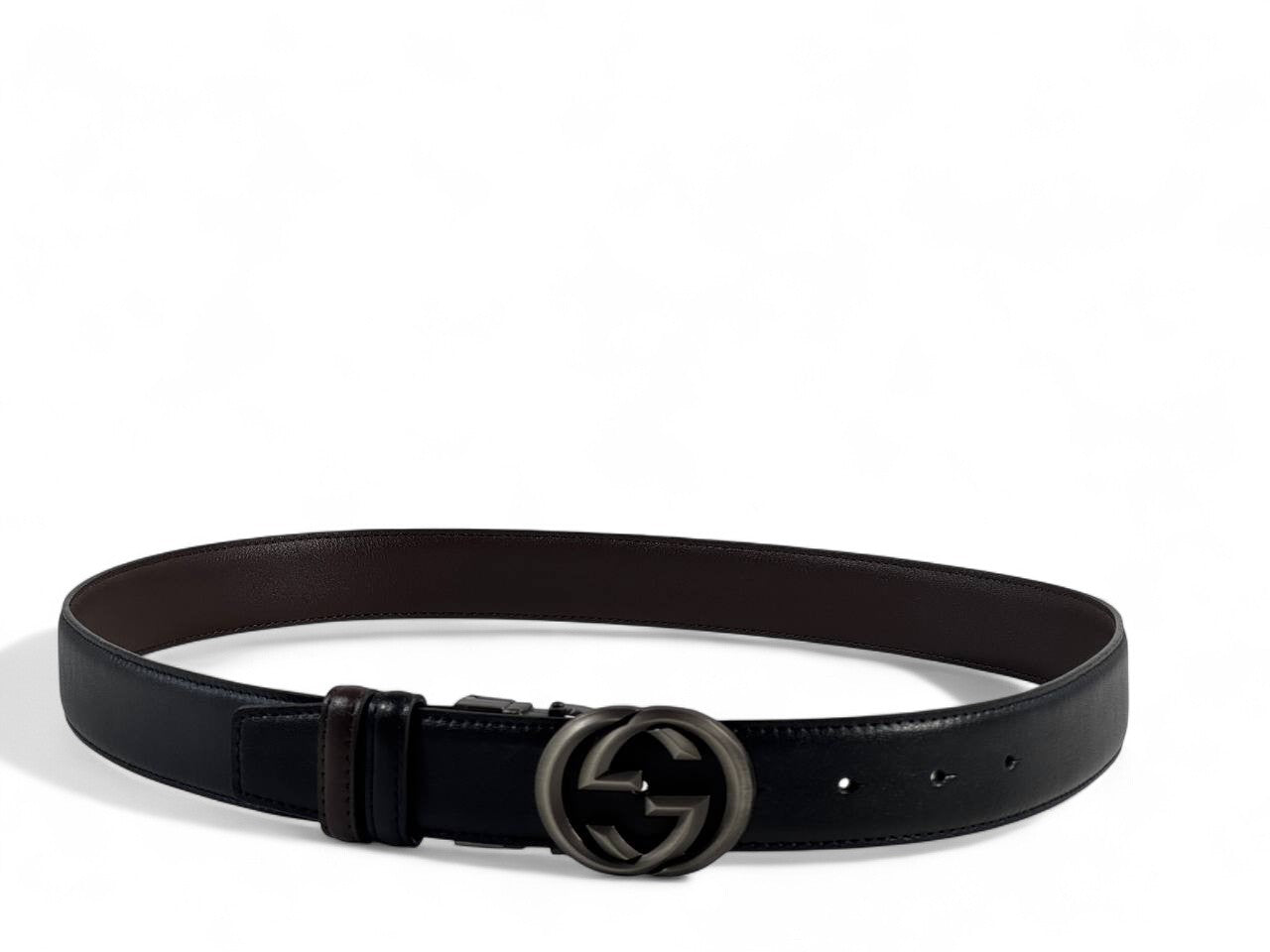 Gucci Black Leather Belt with Iconic GG Buckle – 110CM 🖤✨