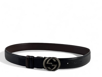 Gucci Black Leather Belt with Iconic GG Buckle – 110CM 🖤✨
