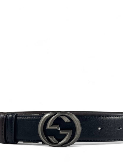 Gucci Black Leather Belt with Iconic GG Buckle – 110CM 🖤✨