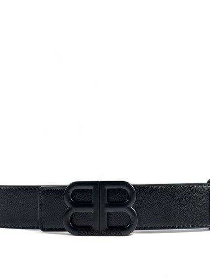 Balenciaga Black Leather Belt with All-Black BB Logo – 120CM 🖤🔥