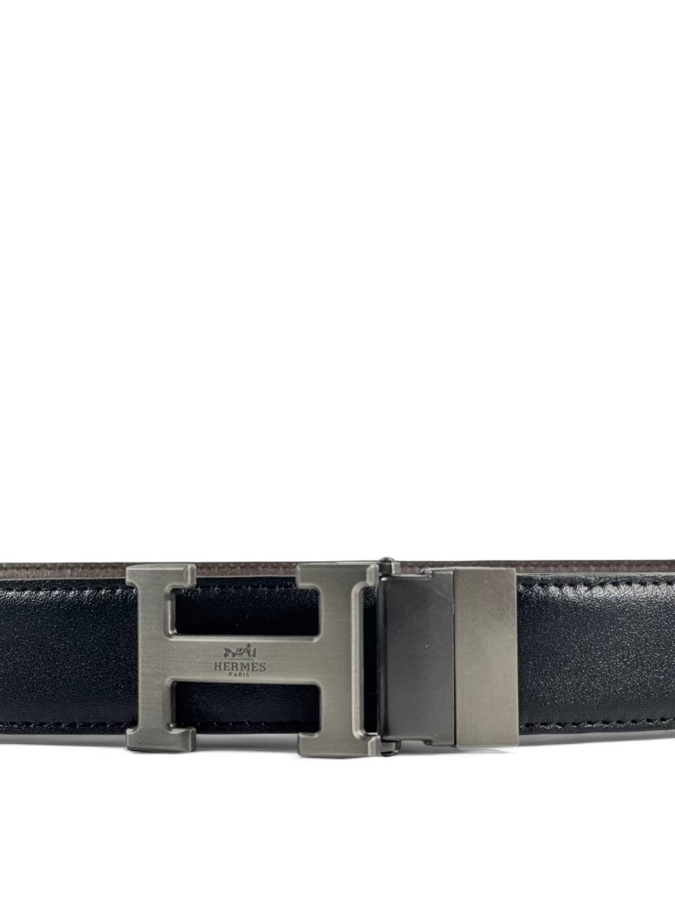 Hermès Black Leather Belt with Gunmetal H Buckle – 110CM ⚫✨