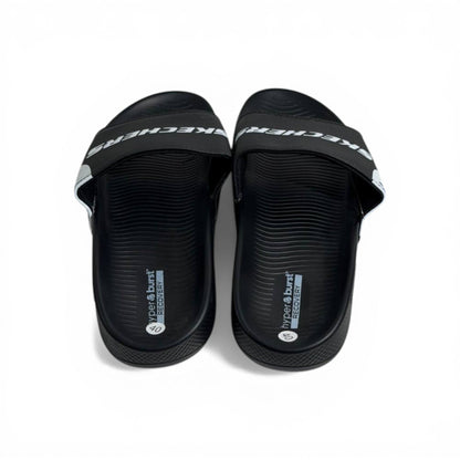 🖤⚡ Skechers Hyper Burst Slides – Black Logo Edition | Ultimate Comfort & Style